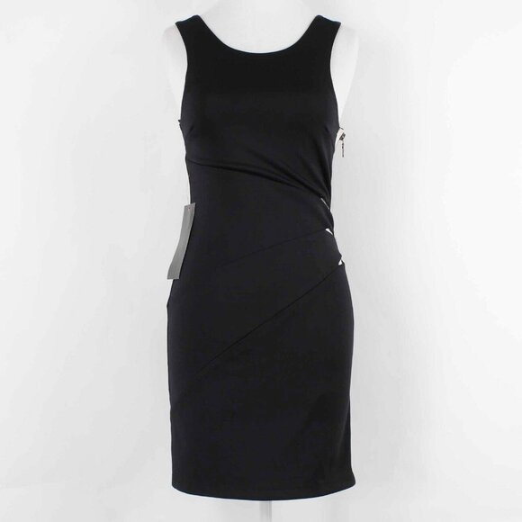 Bebe Addiction Kerra Sz S Black White Zip Side Open Side Poly Spandex Dress - Picture 4 of 12